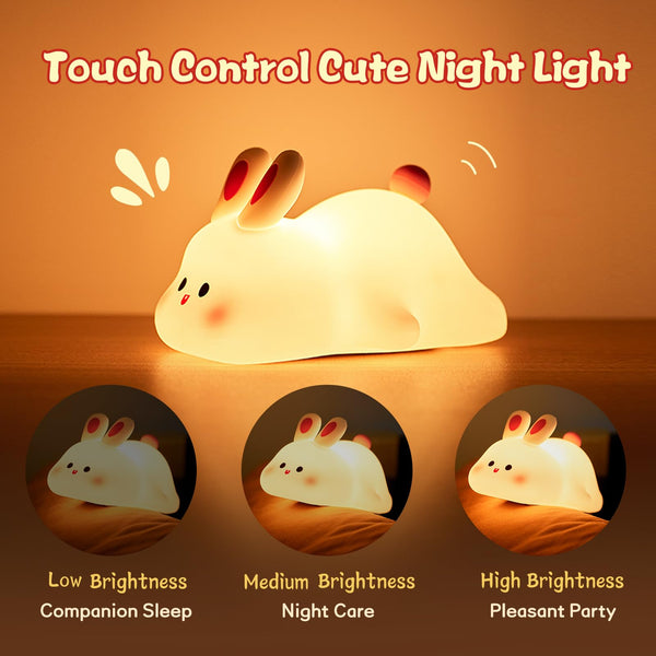 Cute LED Rabbit Touch Night Light